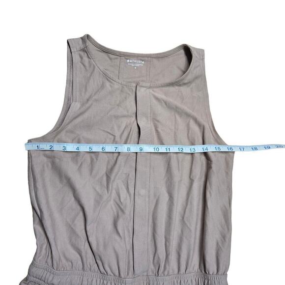 Athleta Farallon Romper Size Small Mocha Latte Jumper Cotton Blend - Picture 6 of 8